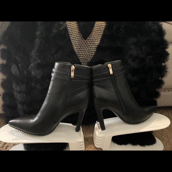 Sexy black bootie with gold accents. - Picture 3 of 5